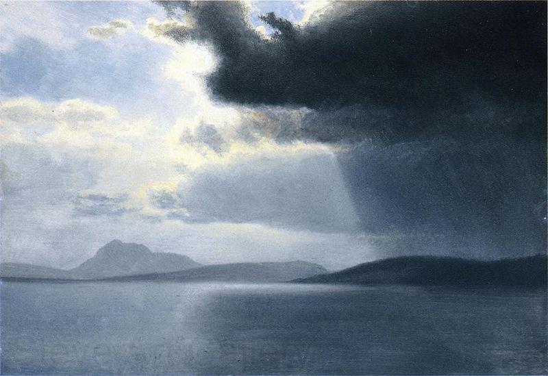 Albert Bierstadt Approaching Thunderstorm on the Hudson River